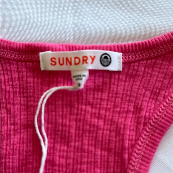 Sundry Pink Ribbed Tank Top - Picture 4 of 7